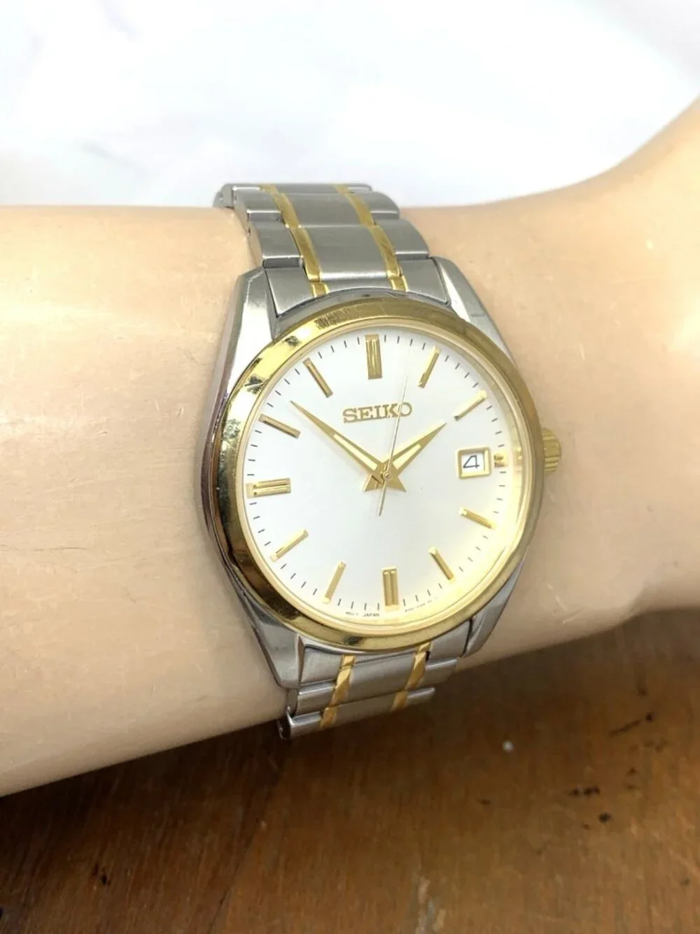 Seiko Men's Watch SUR312 Quartz Silver Dial Date Two Tone Stainless Steel 40mm